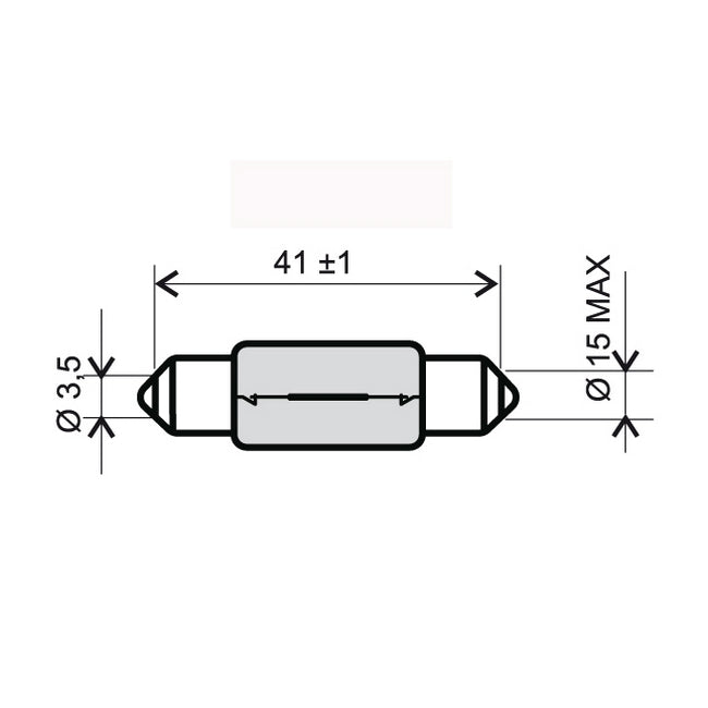 LAMPADA 6V-15W SILURO 15X42