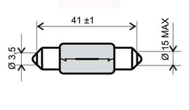 LAMPADA SILURO 6V 18W T15X44