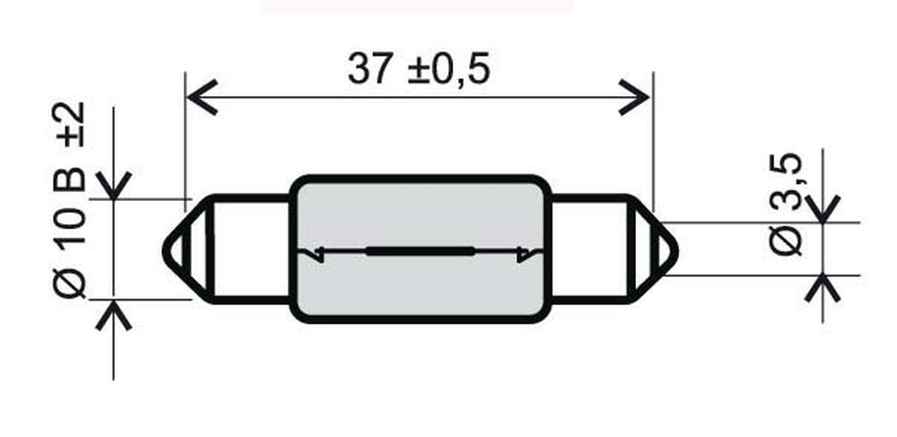 LAMPADA SILURO 12V 10W T11X39