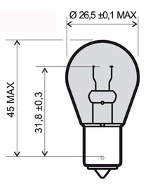 LAMPADA BIANCA 12V 21W BA15S S25