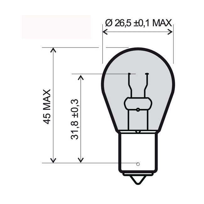 LAMPADA 12V-21W ARANCIO BA15S