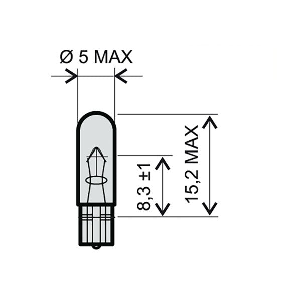 LAMPADINA ALOGENA BIANCA 12V-1,2W T5