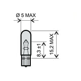LAMPADINA ALOGENA BIANCA 12V-1,2W T5
