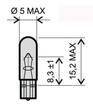Carica l&#39;immagine nel visualizzatore di Gallery, LAMPADA BIANCA 12V 1,2W T5