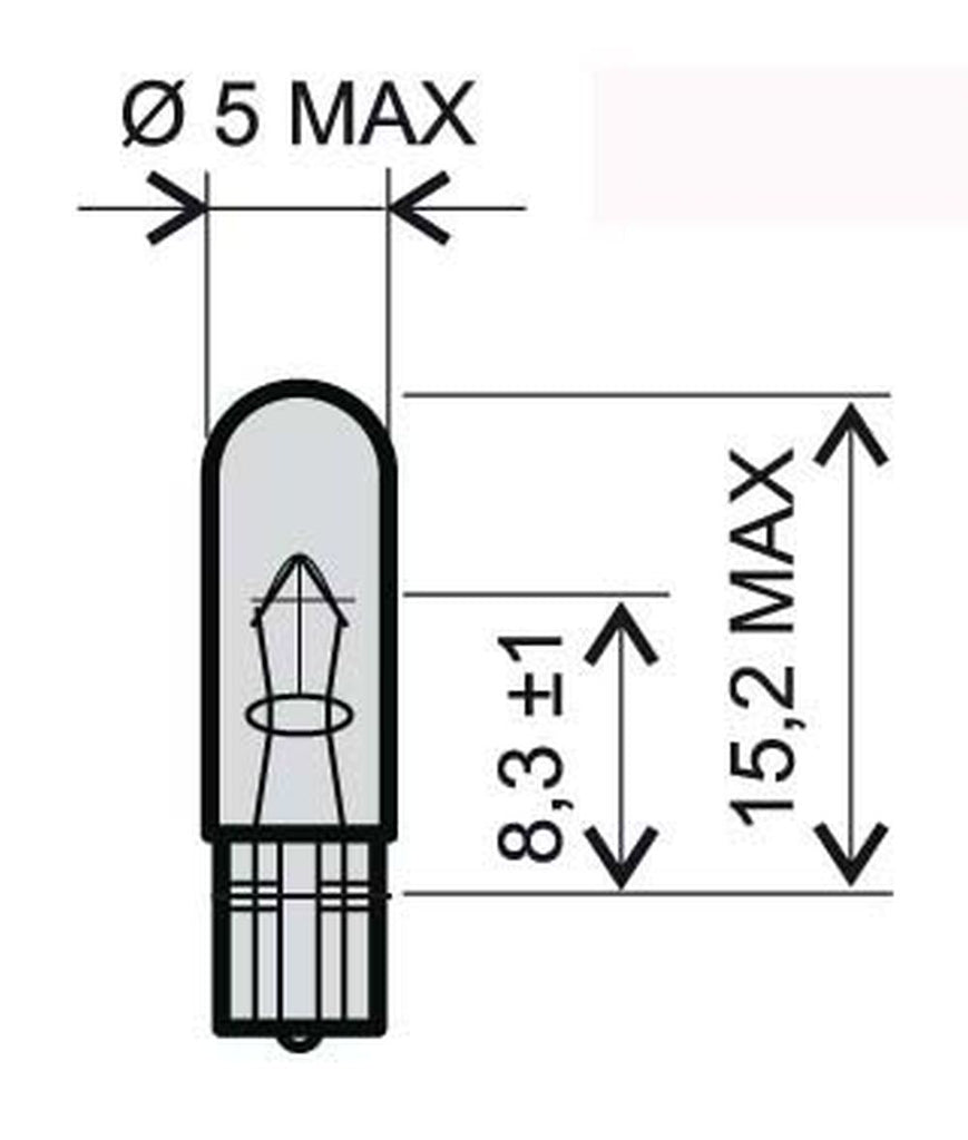 LAMPADA BIANCA 12V 2W T5