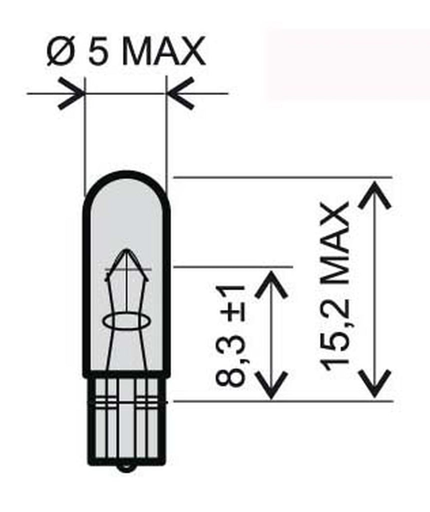 LAMPADINA BIANCA 12V 2,3W T5 TUTTOVETRO