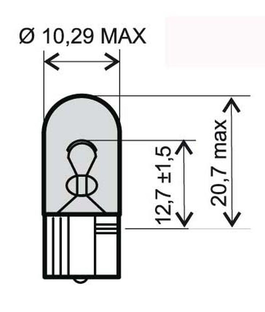 LAMPADA ARANCIO 12V 5W W2 1X9 5D