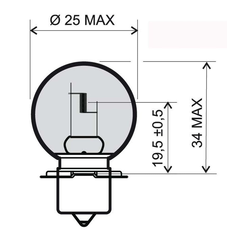 LAMPADA 12V-15W S3 P26S