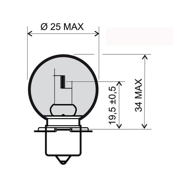 LAMPADA 12V-15W S3 P26S