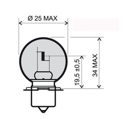 LAMPADA 12V-15W S3 P26S