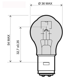 LAMPADA 12V-35/35W S2 BA20D