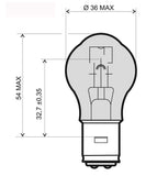 LAMPADINA BIANCA 12V-45/40W BA20D