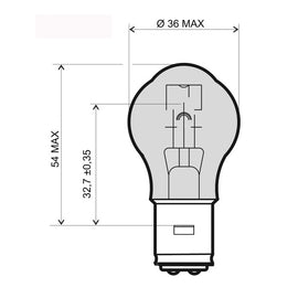 LAMPADA 12V 45/40W BA20D