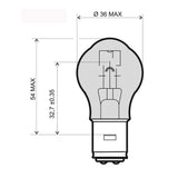 KIT 3 LAMPADINE BIANCHE 12V-45/40W BA20D