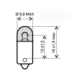 LAMPADA 6V-4W BIANCA BA9S