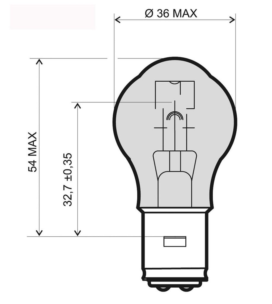 LAMPADINA BIANCA 6V 25/25W BA20D