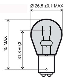 LAMPADA BIANCA 12V 21/5W BAY15D