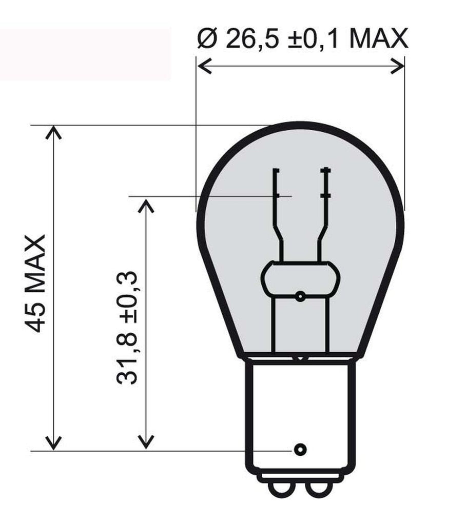 LAMPADA ROSSA 12V 21/5W BAY15D