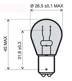 LAMPADA ROSSA 12V 21/5W BAY15D