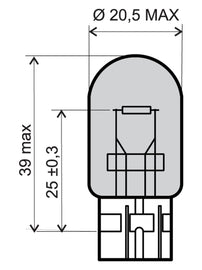 LAMPADA BIANCA 12V 21W T20