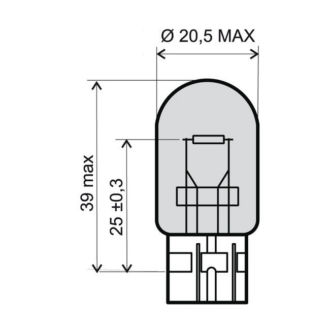 LAMPADA 12V-21W T 20 BIANCA