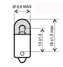 Carica l&#39;immagine nel visualizzatore di Gallery, LAMPADINA BIANCA 12V-4W BA9S