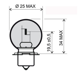 LAMPADA 6V-15W SB25 P26S