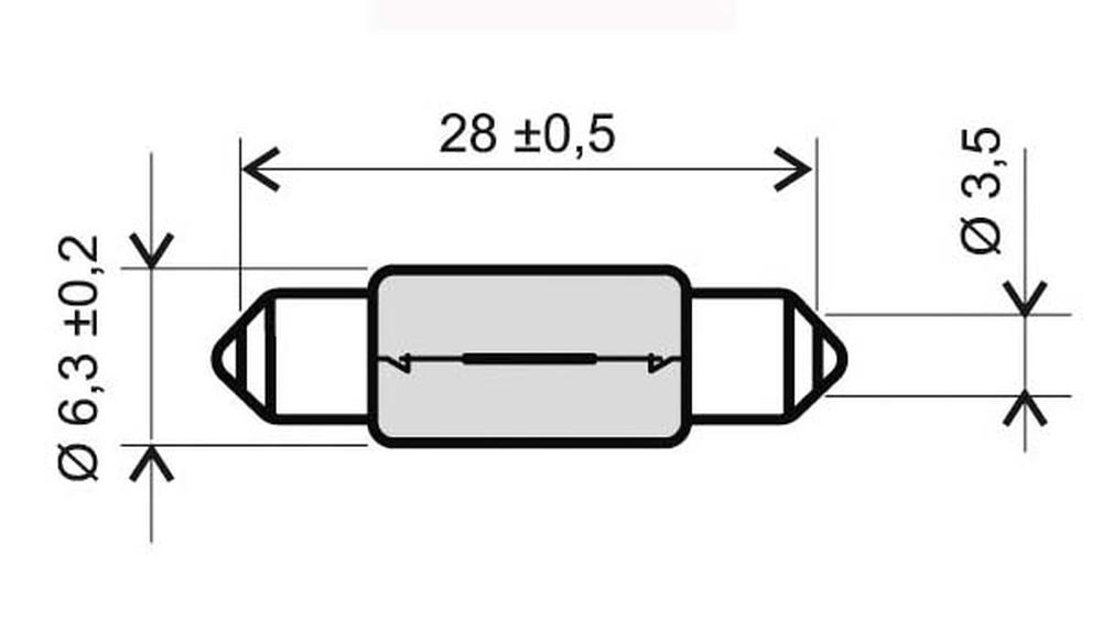 LAMPADINA 'RMS' 6V-5W SILURO T8.5X31 VESPA 50