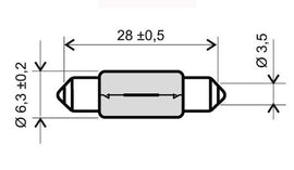 246510495 - LAMPADINA 'RMS' 6V-5W SILURO T8.5X31 VESPA 50