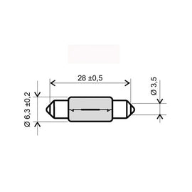 246510495KIT3PZ - KIT 3 LAMPADE A SILURO 6V-5W 8