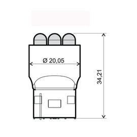 LAMPADA 12V T20 A LED BIANCA
