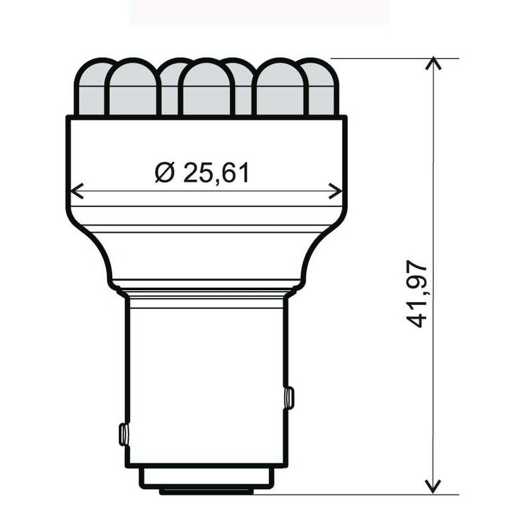 LAMPADA BLU 12V 12LED BAY15D