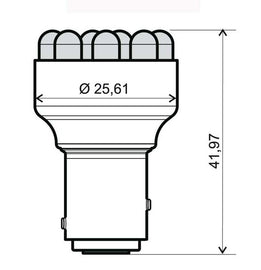 LAMPADA BLU 12V 12LED BAY15D