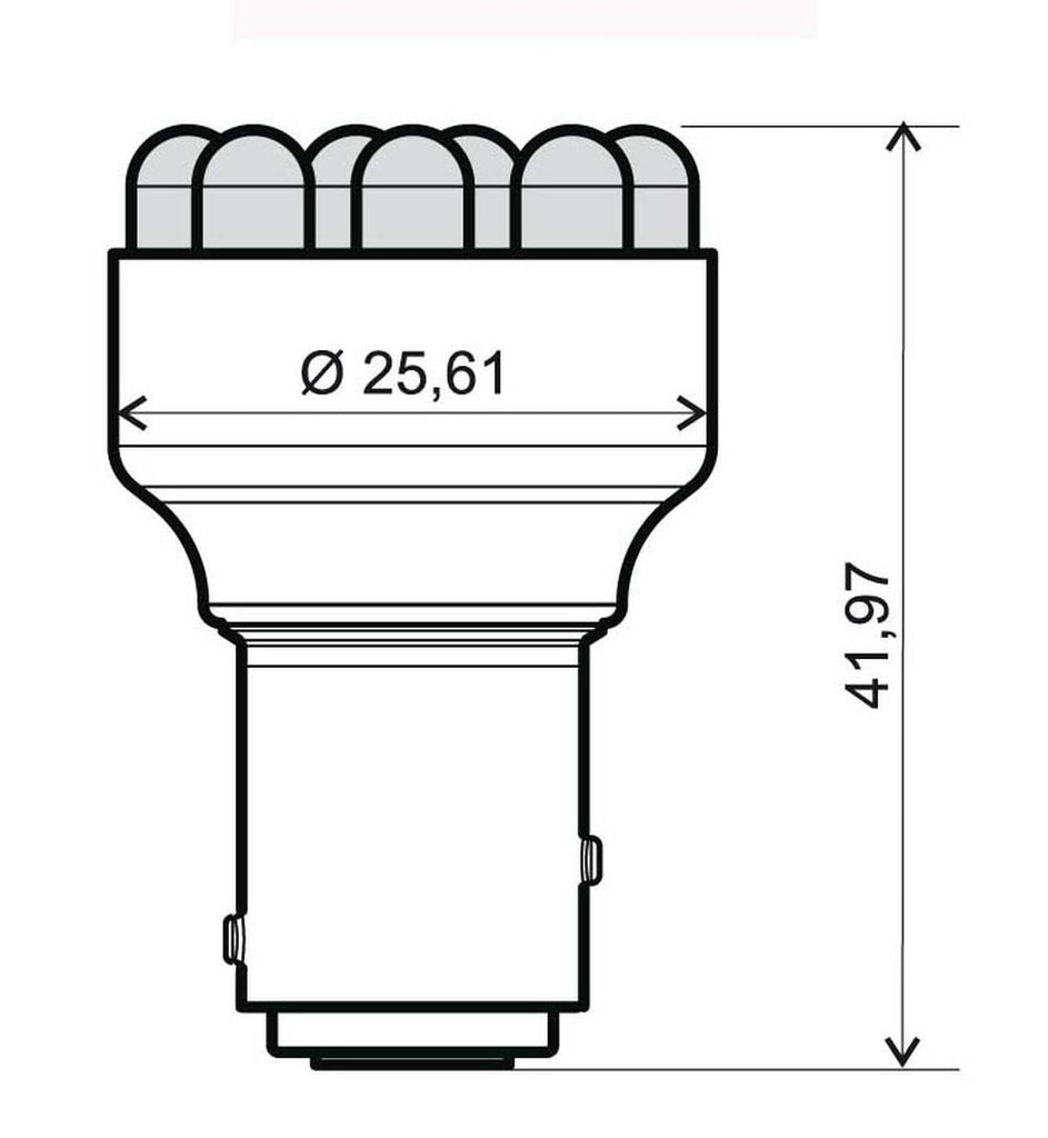 LAMP. ROSSA 12V 12 LED BAY15D