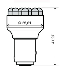 LAMP. ROSSA 12V 12 LED BAY15D