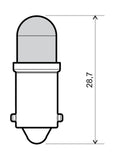 COPPIA LAMPADINE LED BIANCA 12V BA9S