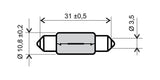 LAMPADINA BIANCA 12V 10W T11X35 S8,5