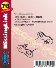 Carica l'immagine nel visualizzatore di Gallery, GIUNTO CATENA KMC IG-SS-Z SYST