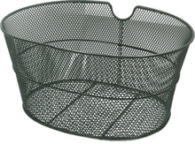 Carica l&#39;immagine nel visualizzatore di Gallery, CESTINO ANTERIORE BICI IN FERRO OVALE NERO