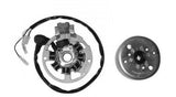 VOLANO COMPLETO DI STATORE,GENERATORE DI CORRENTE,APRILIA, SCARABEO 50 2T 1998>1999 CON CAVI LUNGHI