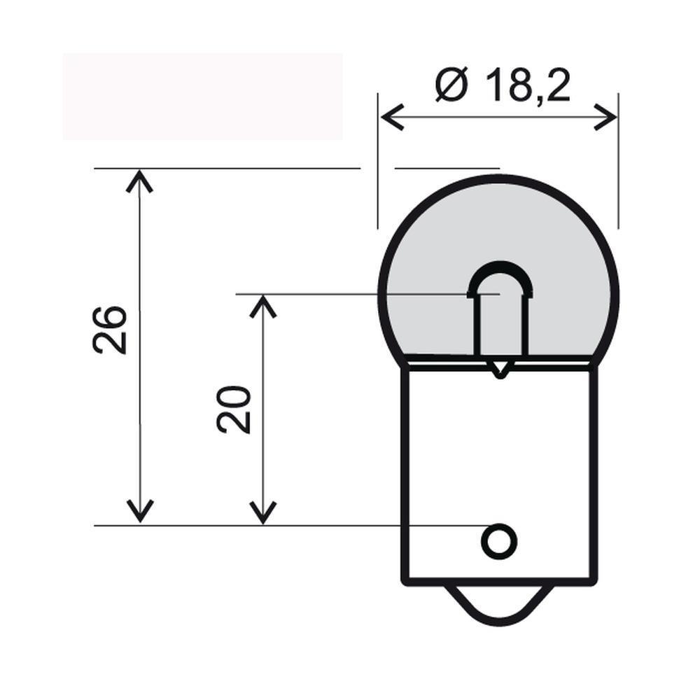 LAMPADINA A SFERA 12V-5W BA15S