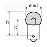 LAMPADINA A SFERA 12V-5W BA15S
