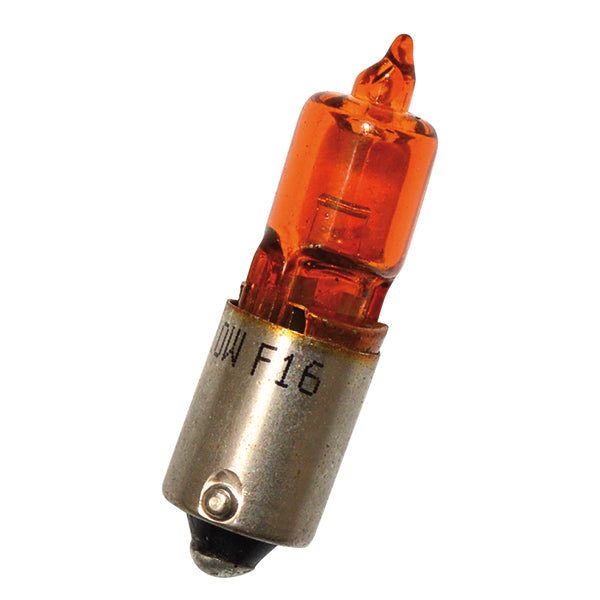 LAMPADINA ALOGENA ARANCIO 12V-10W BAY9S