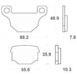 COPPIA PASTIGLIE FRENO SBS 203 HF (ORGANICA) TGB  303 R  150  2004-2008 303 R  125  2004-2008 304 Sport  125  2003-2004