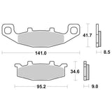 SERIE PASTIGLIE FRENO - SBS 597 HF (ORGANICA) KAWASAKI GPX750R ANTERIORE
