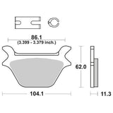 6566690 - COPPIA PASTIGLIE FRENO SBS 669 HF (ORGANICA) HARLEY FLHT 1340 POST