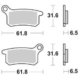 SERIE PASTIGLIE FRENO POSTERIORI SBS783SI SX 65-85-105