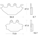 SERIE PASTIGLIE FRENO SBS 810 HF (ORGANICA)  YZF R  125  2008-2013  MXU  250  2005-2009 KXR  250  2004-2007