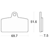 6568215 - SERIE PASTIGLIE FRENO ANTERIORE SBS 821 HS (SINTERIZZATA) DERBI GPR 125 4T- RS4 50CC DAL 2011>2014