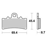 SERIE PASTIGLIE FRENO,PATTINI FRENO SBS877DC DUKE 125-200 4T